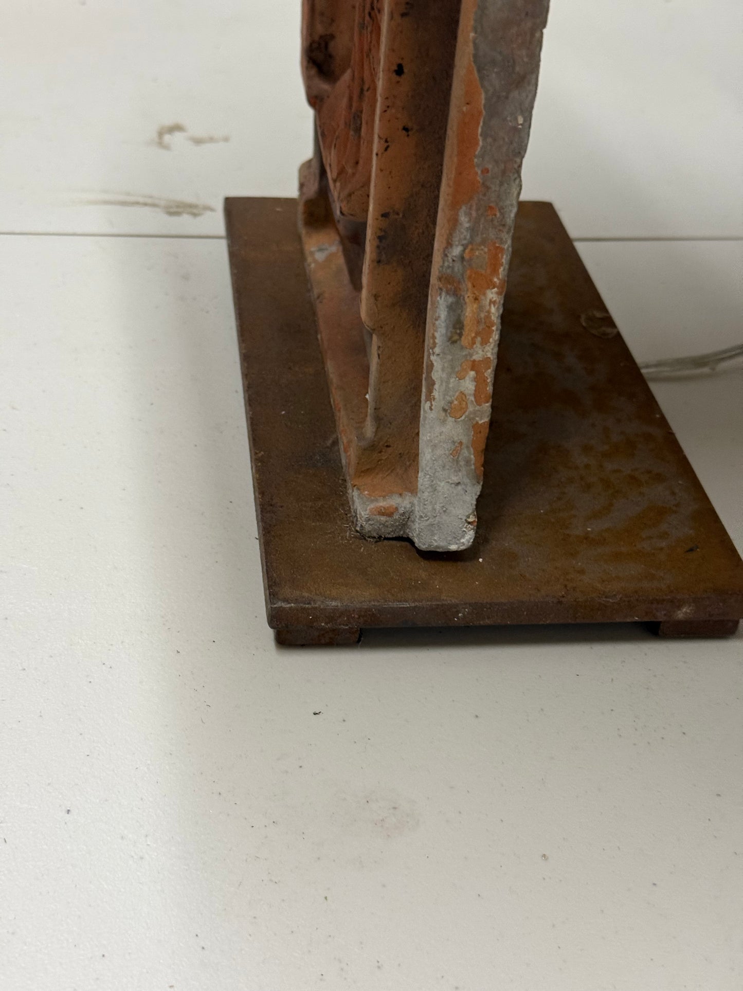 French 19th Century Cast Iron Panel Lamp