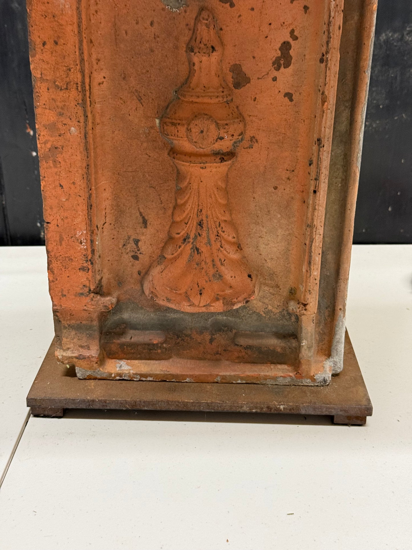 French 19th Century Cast Iron Panel Lamp