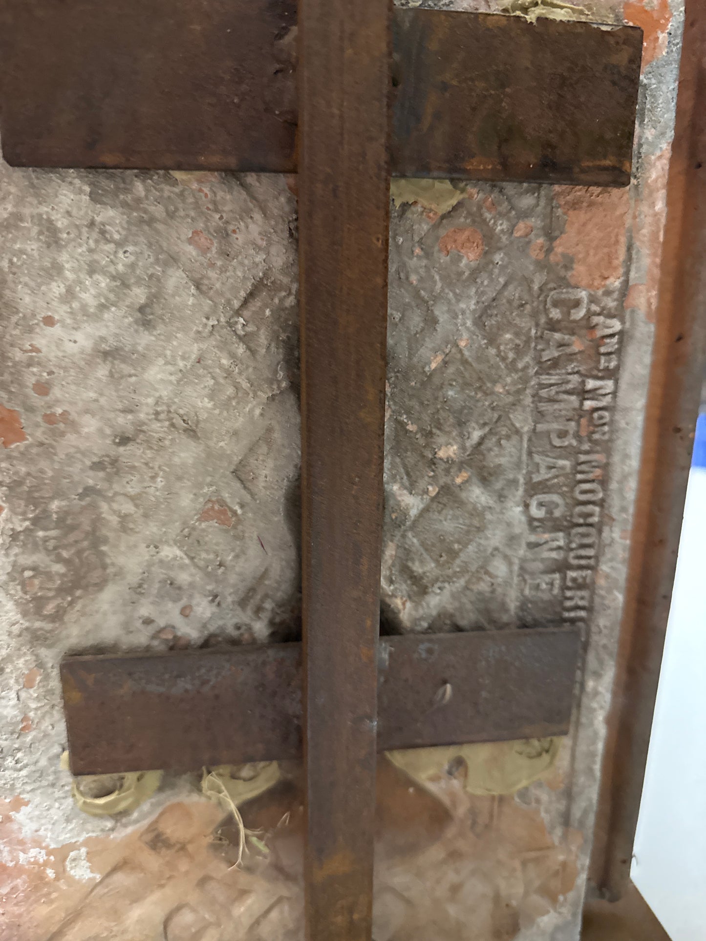 French 19th Century Cast Iron Panel Lamp
