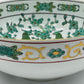 Mid-Century Japanese Gold Imari Green & Gold Porcelain Double Peacock Hand Painted Serving Bowl