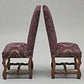 Renzo Mongiardino Baroque Dining Chairs – Hand-Carved Walnut & Silk Damask Upholstery