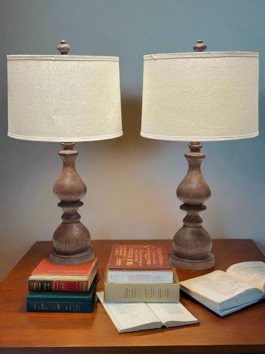 Wood Finial Lamps - New