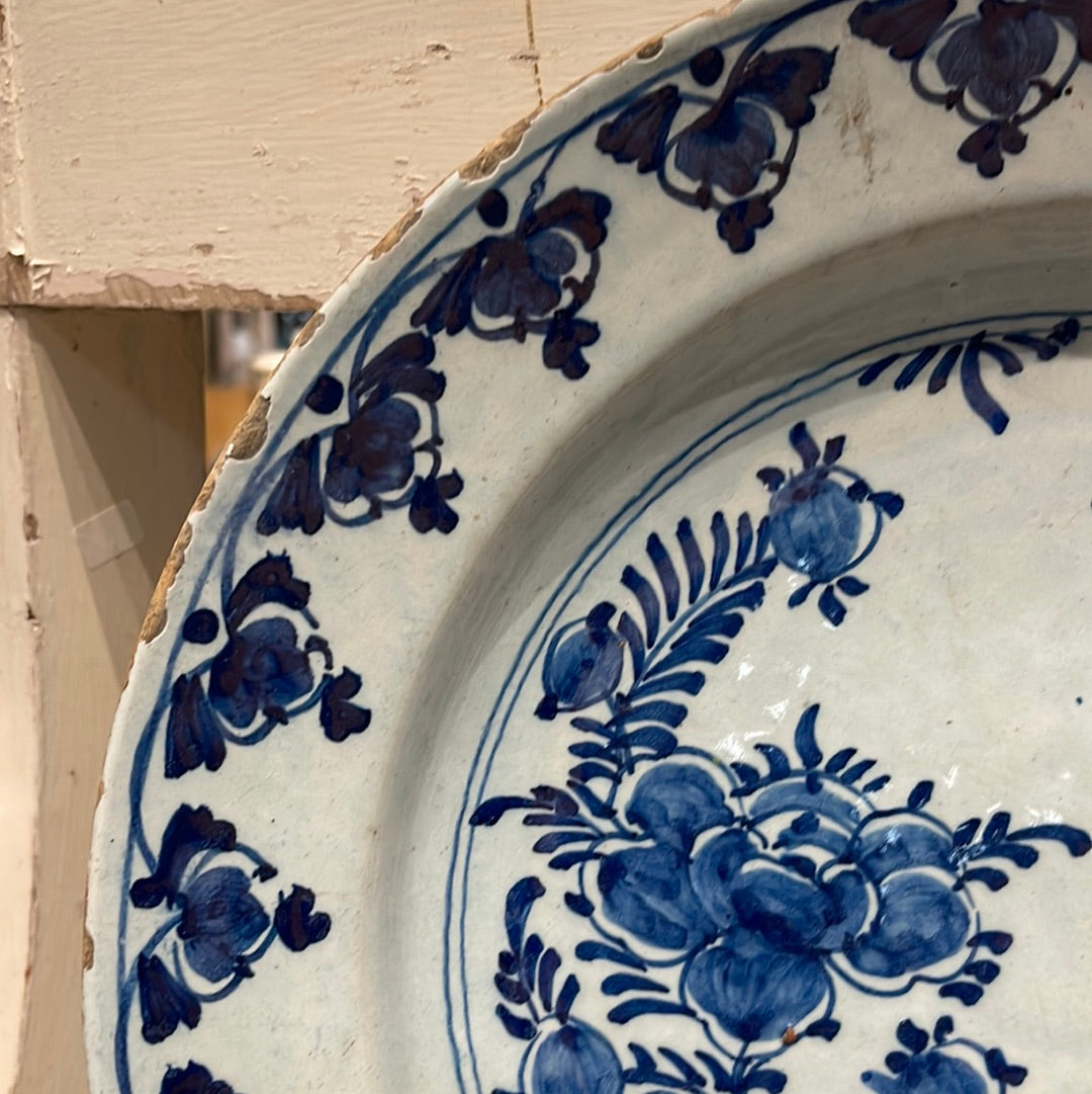 Delft Blue & White Charger (with damage)