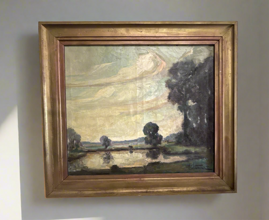 Original Oil on Canvas Expressionist Landscape after Richard Leutenez