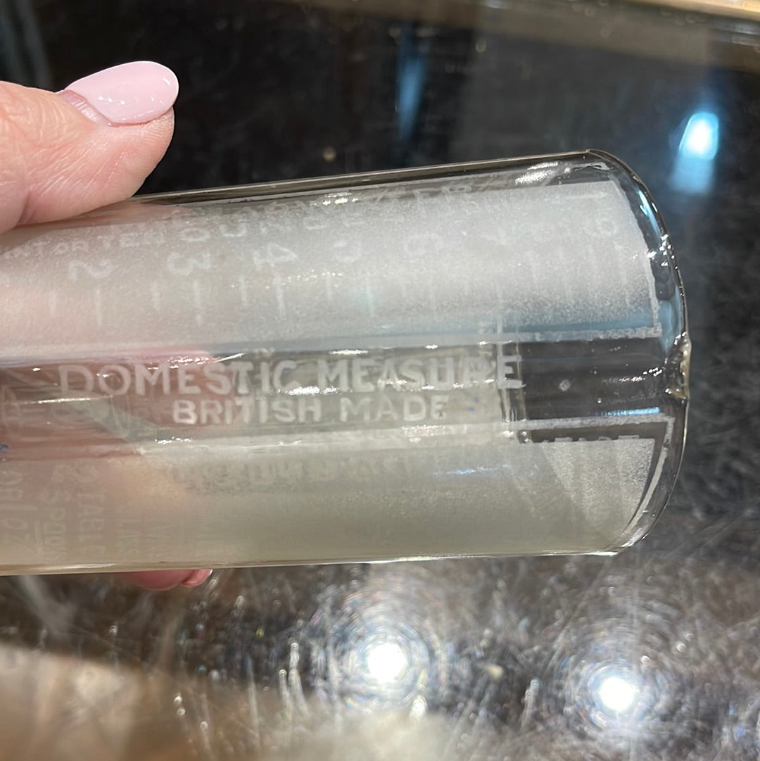 English Glass Measuring Cup Circa 1900