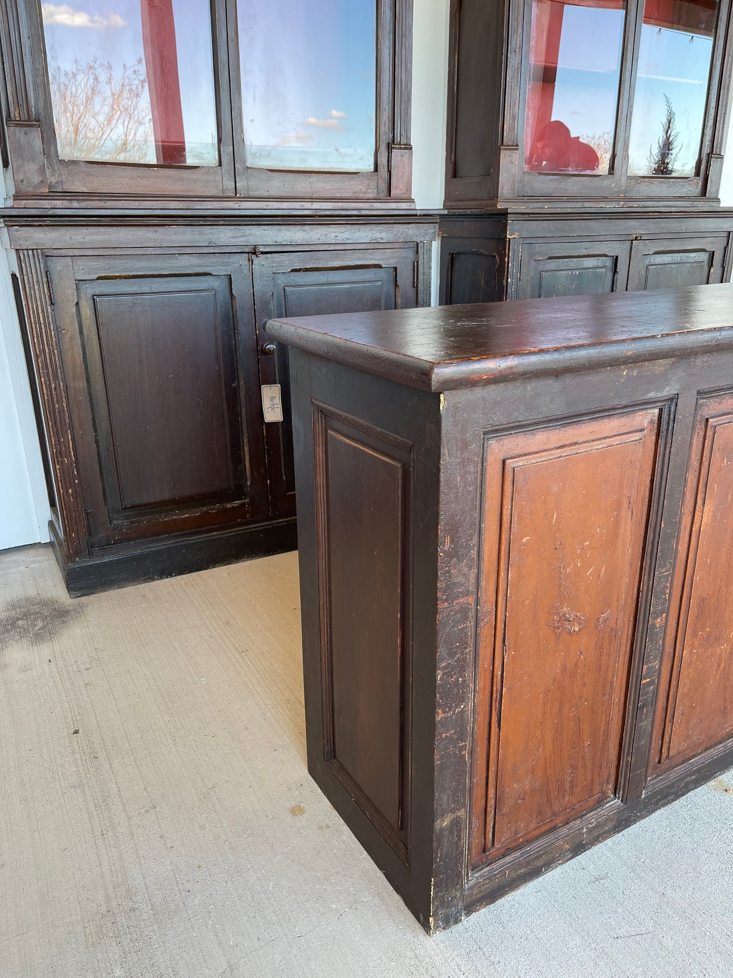 French Pharmacy Counter Original Paint Circa 1860 78" x 13" 33"