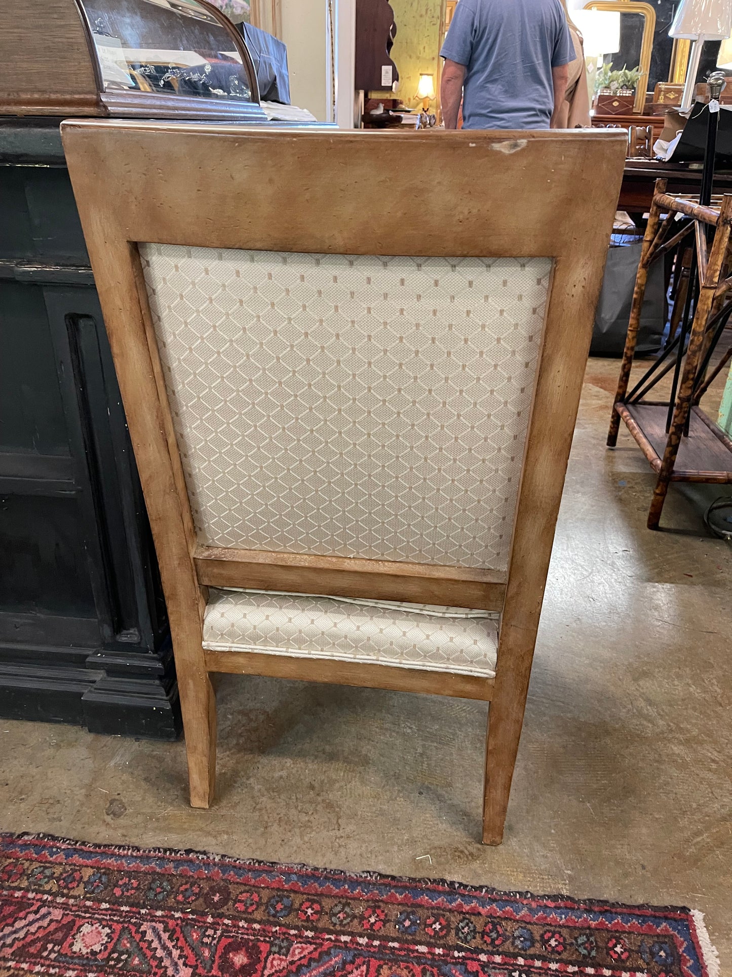 Baker Furniture Empire Style Carved Walnut Chair Circa 1940 Reupholstered