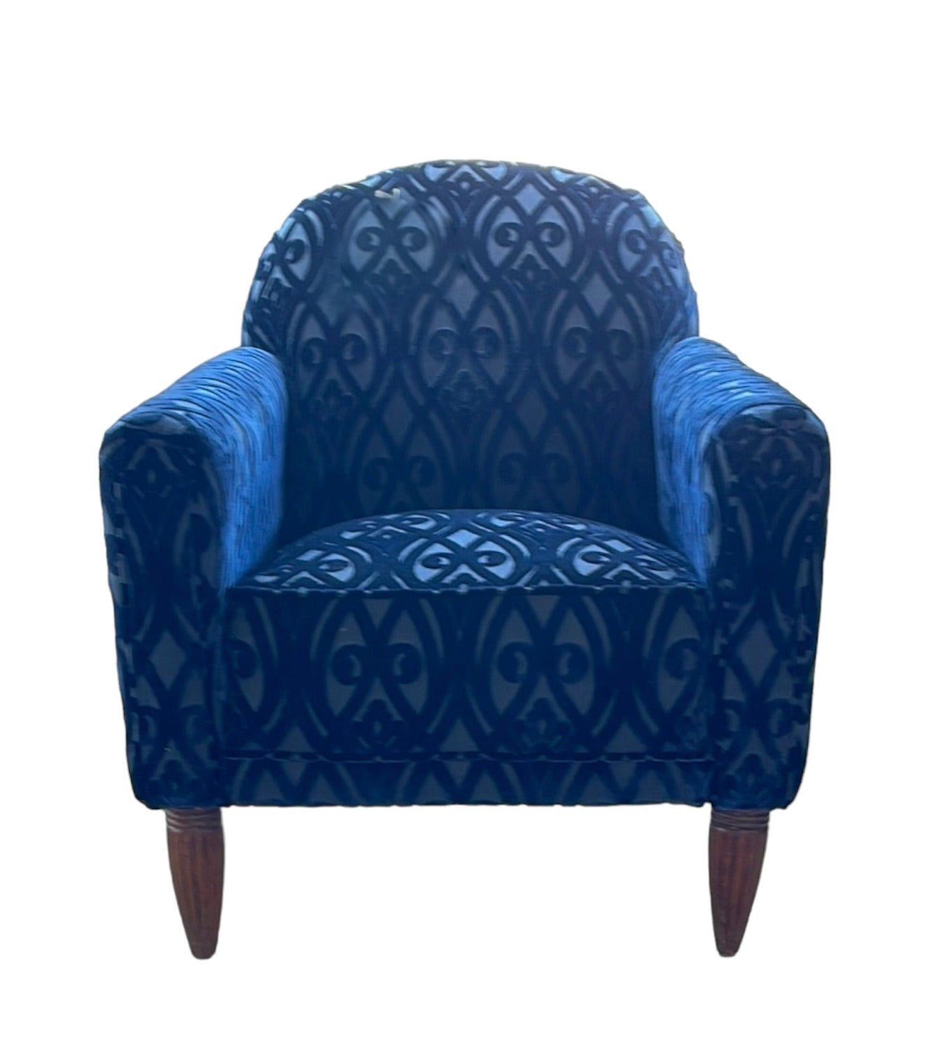 French Deco Recliner with Blue Fabric