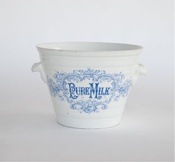 "Pure Milk" Ironstone Dairy Pail ~Rare~ 19th Century