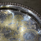 English Late 1800s Heavy Gauge Silver Plate Oval Engraved Tray