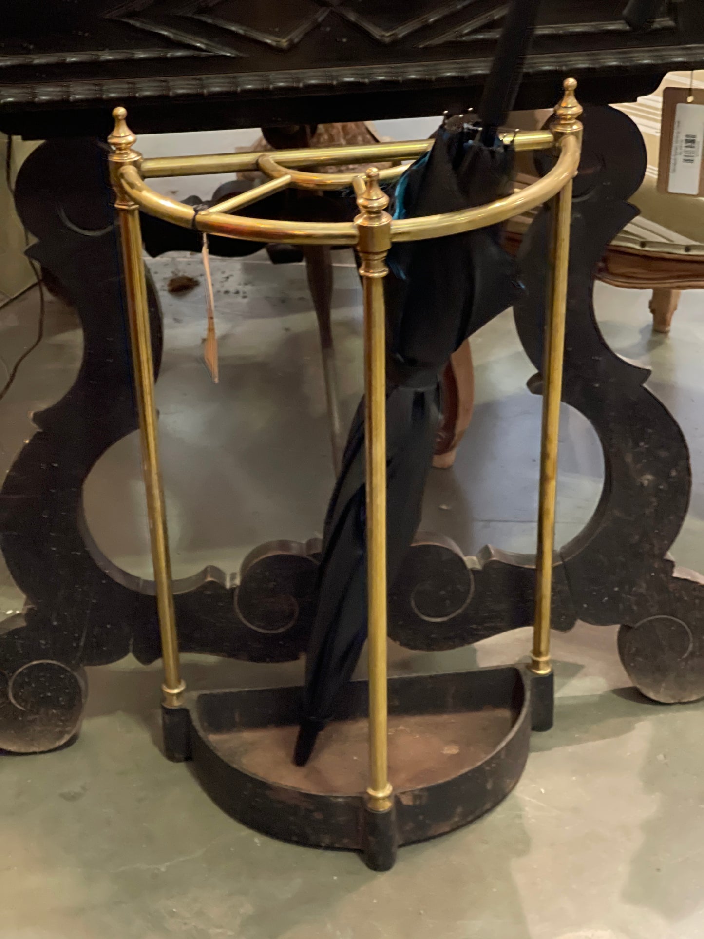 Brass Stick Stand with Cast Iron Bottom