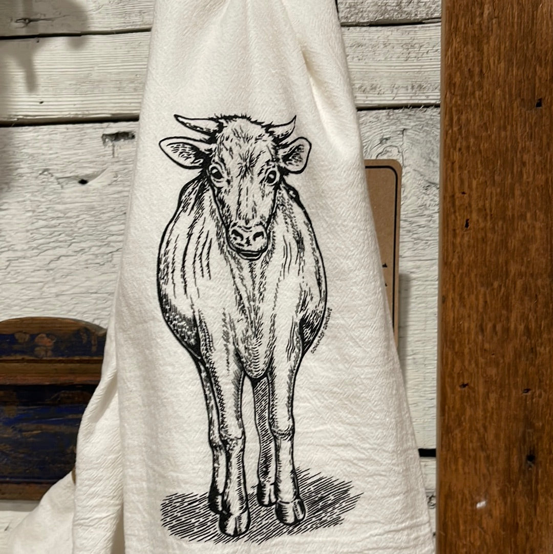 Cow Flour Sack Tea Towel