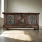 Austrian Hand Painted Wood Coffer Trunk Chest