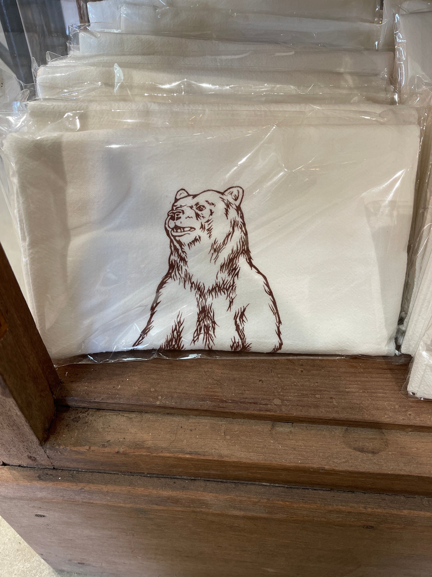 Grizzly Bear Flour Sack Tea Towel