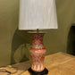 Chinese orange and white porcelain yen yen vase lamp