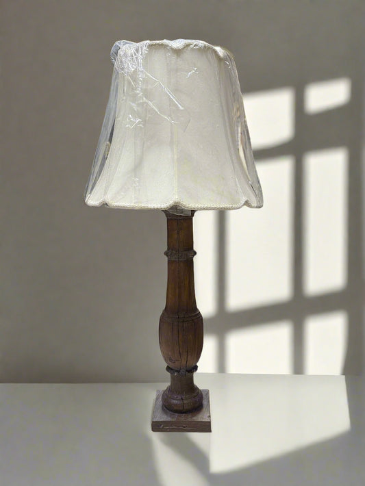 Wood Carved Table Lamp