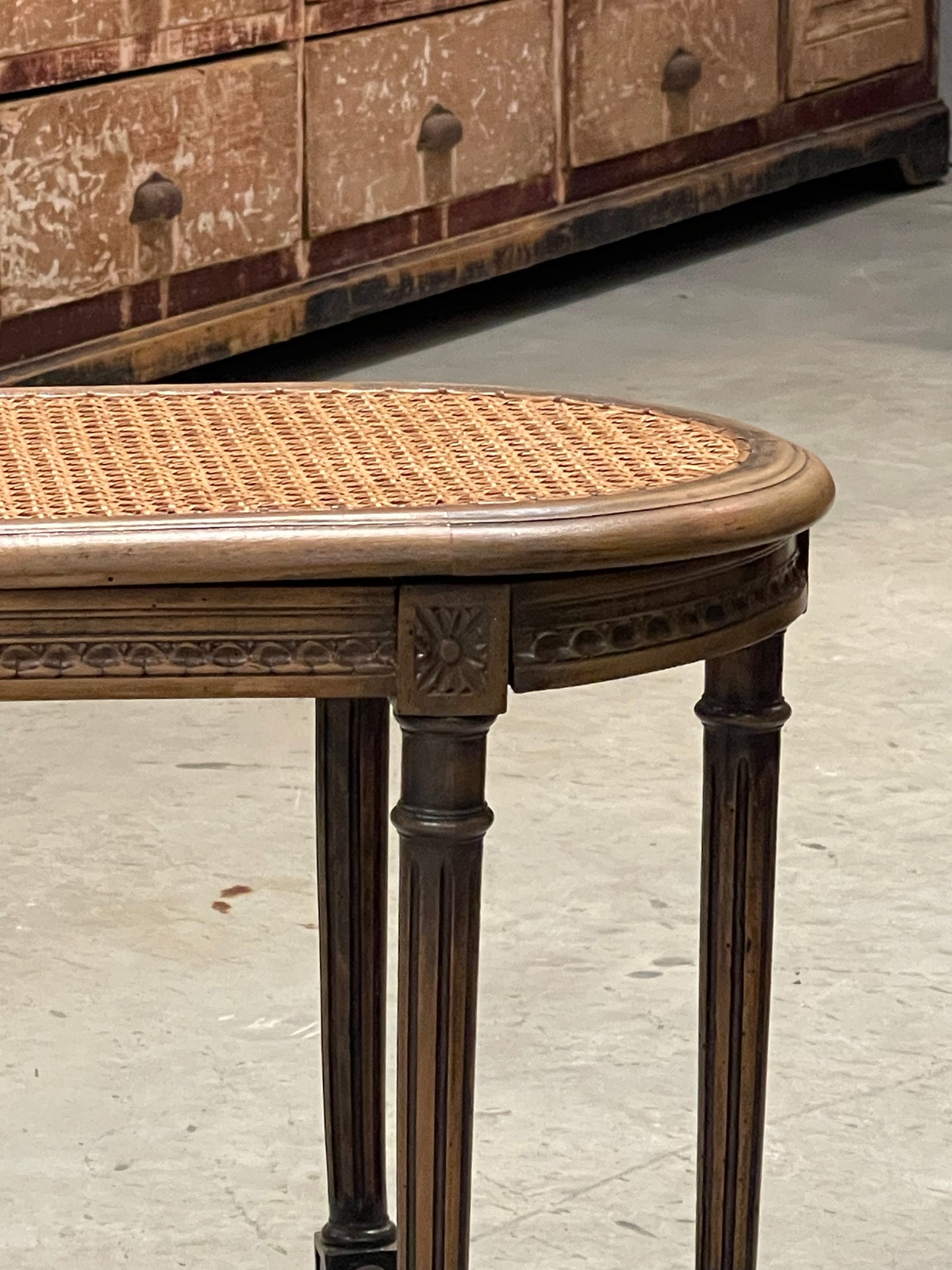 Cane Louis XVI 2 Seater Piano Bench