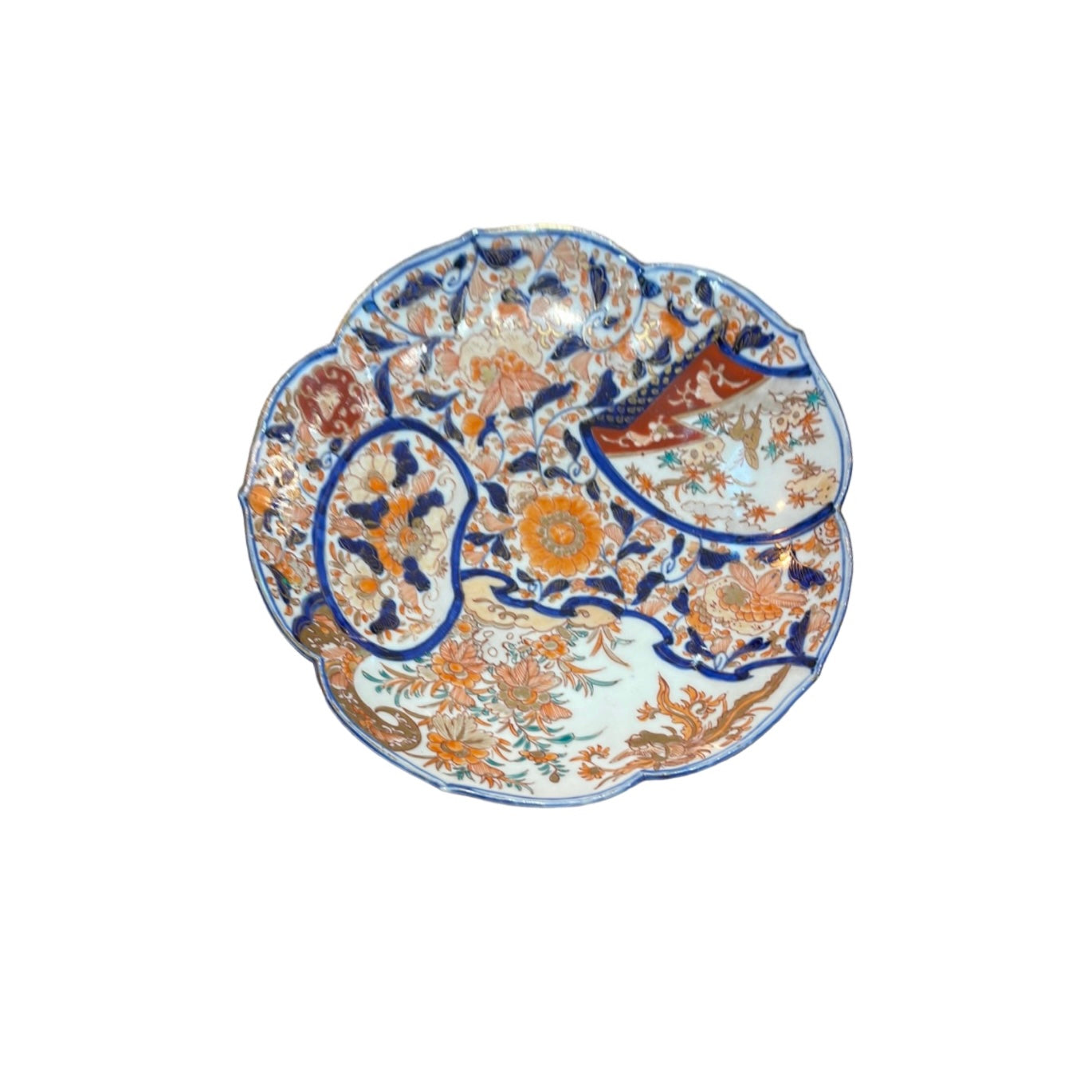 Meiji Imari Lotus Flower Shaped Plate