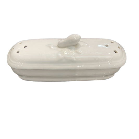 French Ironstone Toothbrush Holder with Lid Circa 1880
