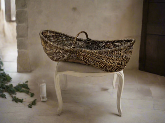 French Burgundy Region Grape Harvest Basket Circa 1900