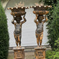 Cast Iron Garden Statues of Putti's Torchers