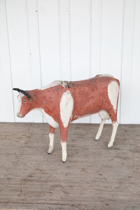 Folk Art French Stone Cow from Normandy, France Circa 1940 38" x 26"