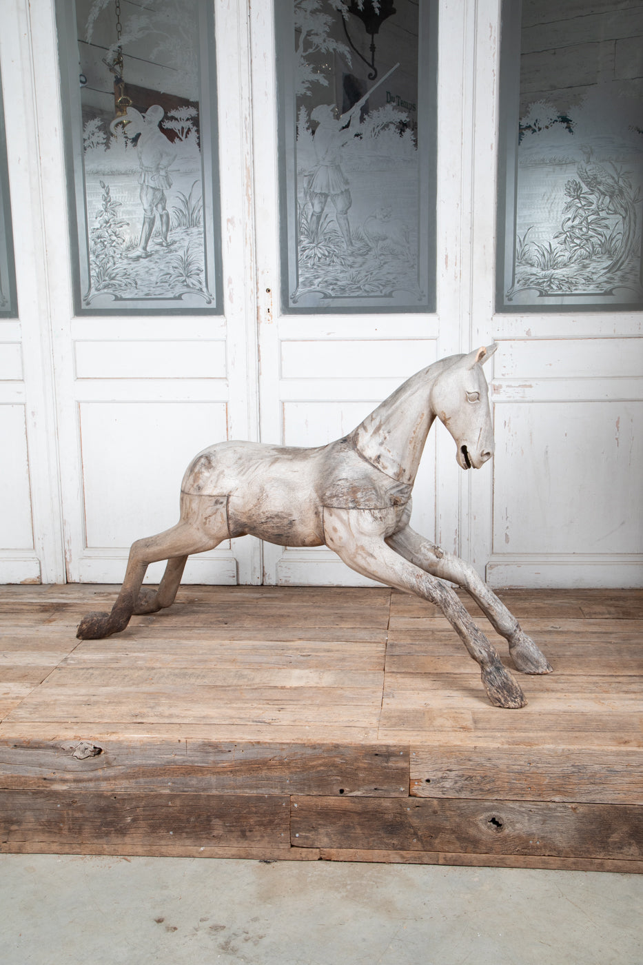 Hardwood Spanish Horse Sculptures Circa 1900