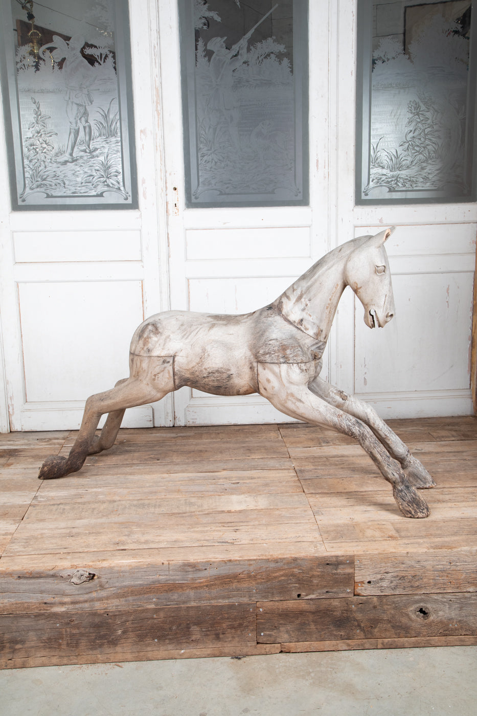 Hardwood Spanish Horse Sculptures Circa 1900