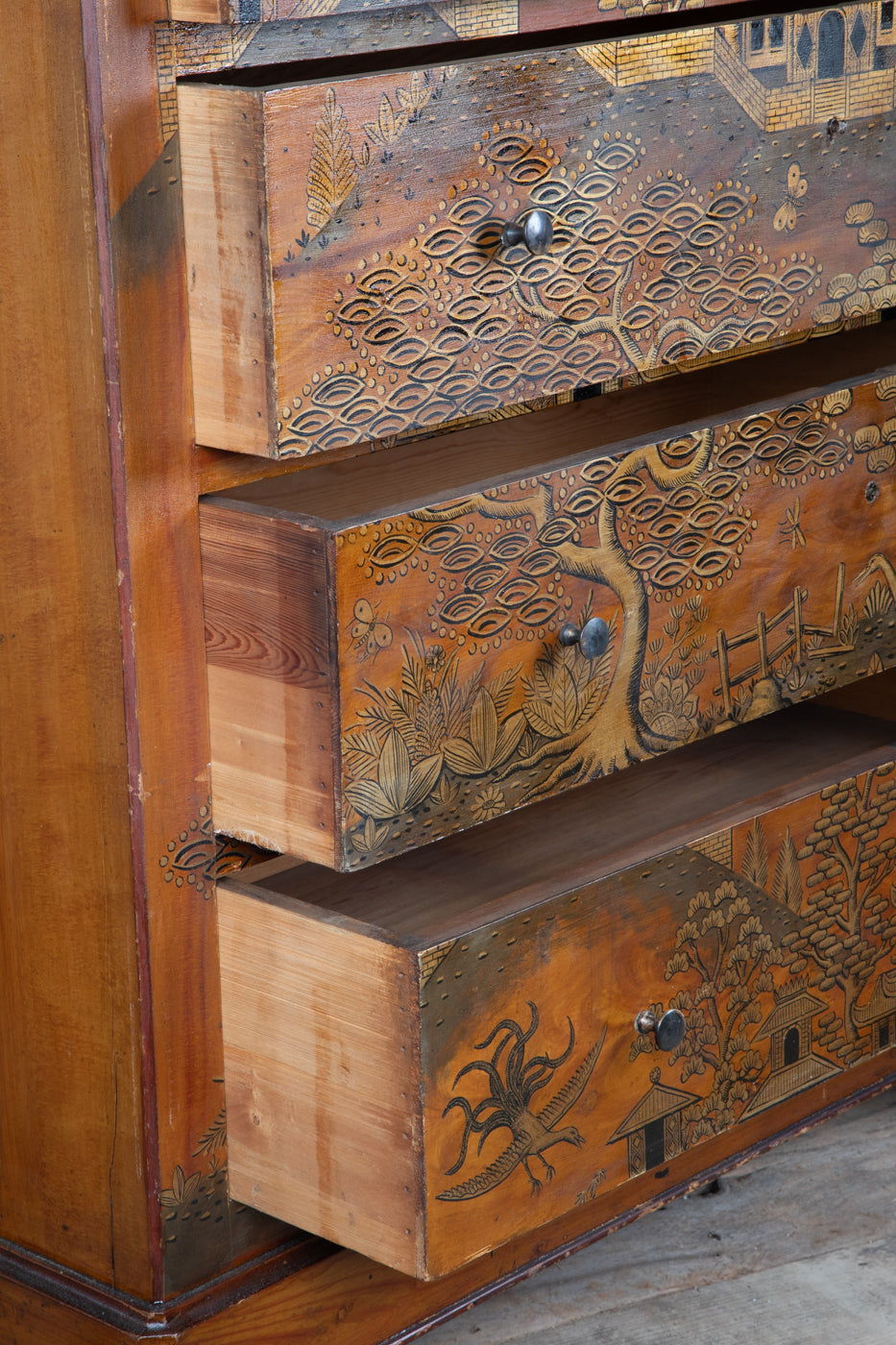 French Chinoiserie Painted Chest of Drawers