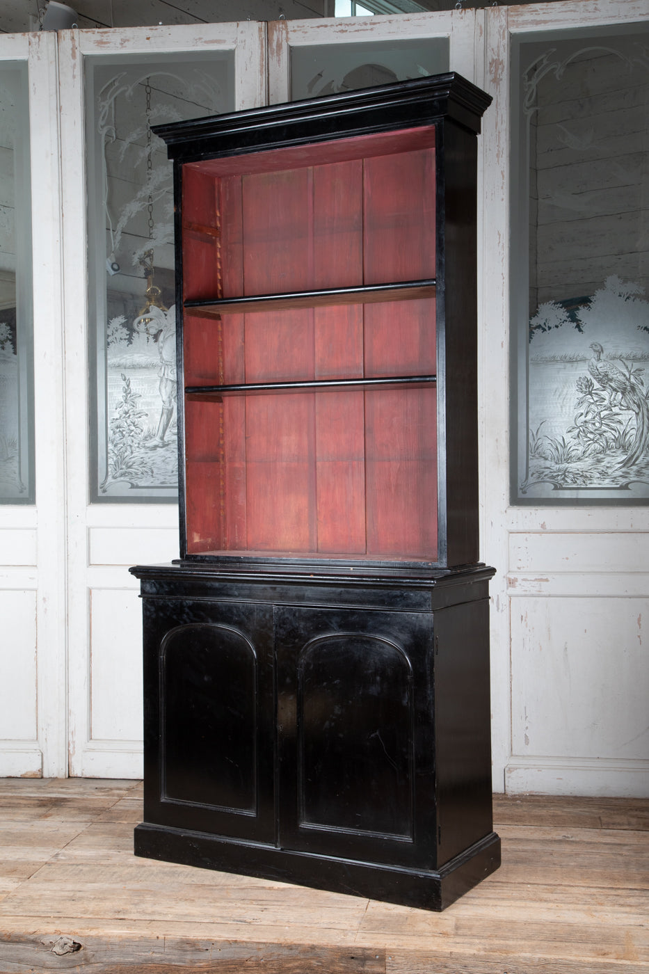 Victorian Ebonized Glazed Bookcase