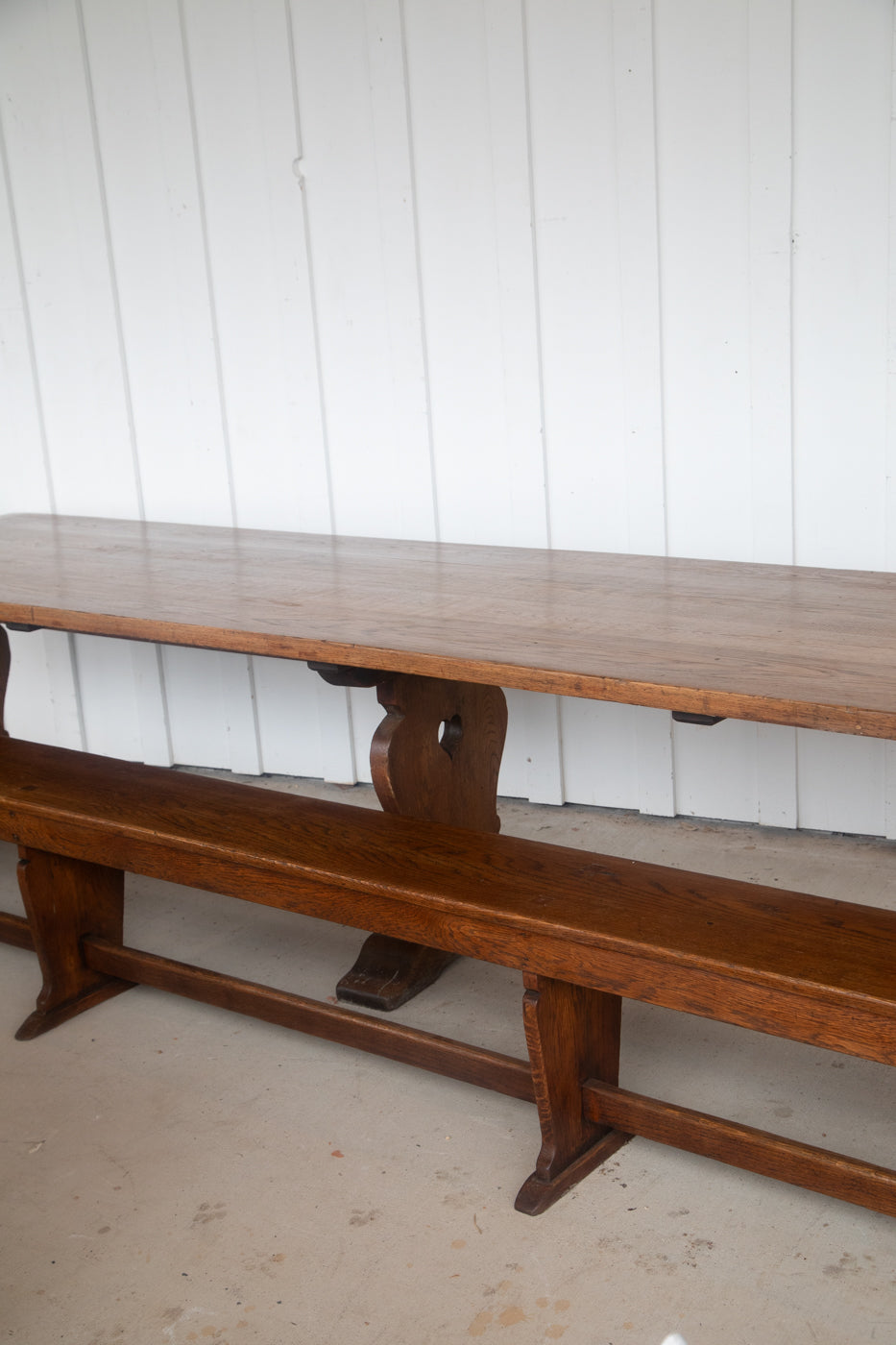 12' Oak Refectory Table with Benches Kings School Canterbury