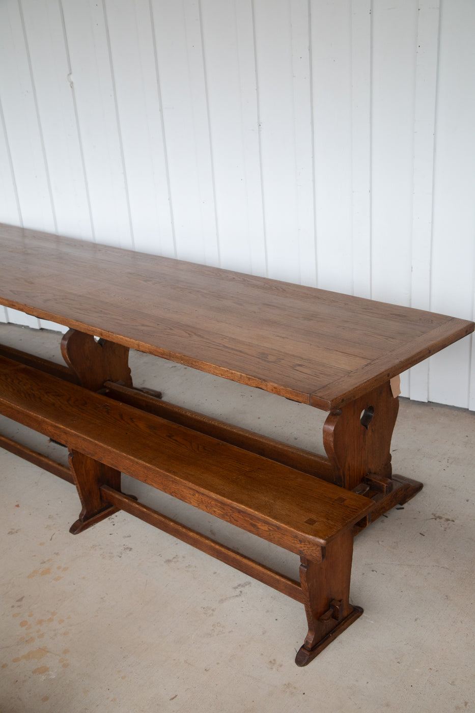 12' Oak Refectory Table with Benches Kings School Canterbury