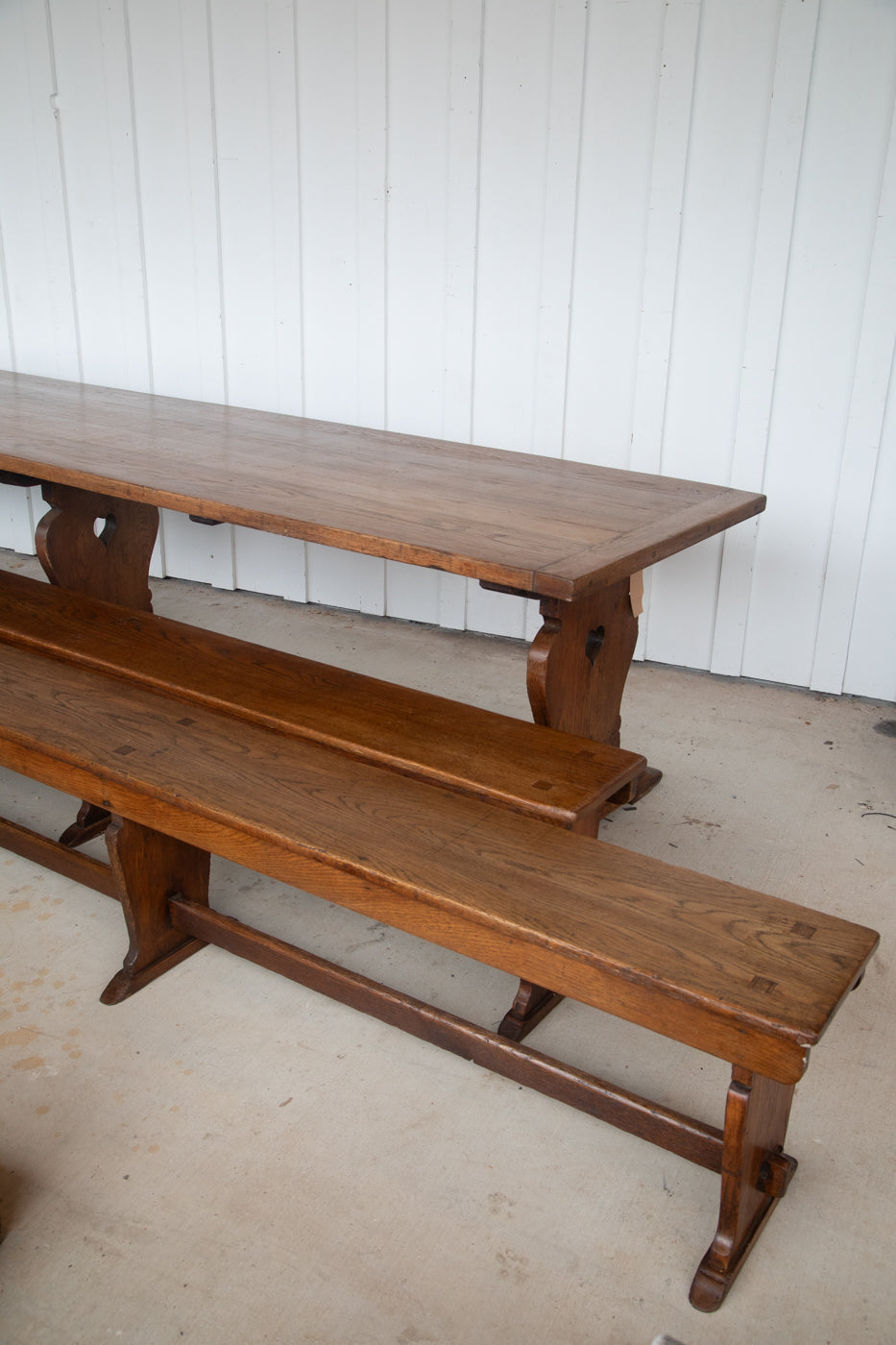 12 ft Oak Refectory Table with Benches Kings School Canterbury