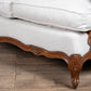 Italian Walnut Framed Upholstered Sofa Loveseat
