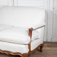 Italian Walnut Framed Upholstered Sofa Loveseat