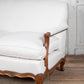Italian Walnut Framed Upholstered Sofa Loveseat