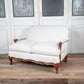 Italian Walnut Framed Upholstered Sofa Loveseat