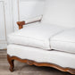 Italian Walnut Framed Upholstered Sofa Loveseat