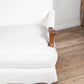 Italian Walnut Framed Upholstered Sofa Loveseat