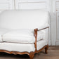 Italian Walnut Framed Upholstered Sofa Loveseat