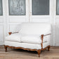 Italian Walnut Framed Upholstered Sofa Loveseat