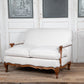 Italian Walnut Framed Upholstered Sofa Loveseat