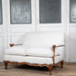 Italian Walnut Framed Upholstered Sofa Loveseat