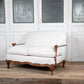 Italian Walnut Framed Upholstered Sofa Loveseat