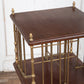 Brass and Wood Revolving Bookcase Square 3 Legs