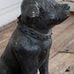 Black Concrete Bull Terrier Garden Statuary