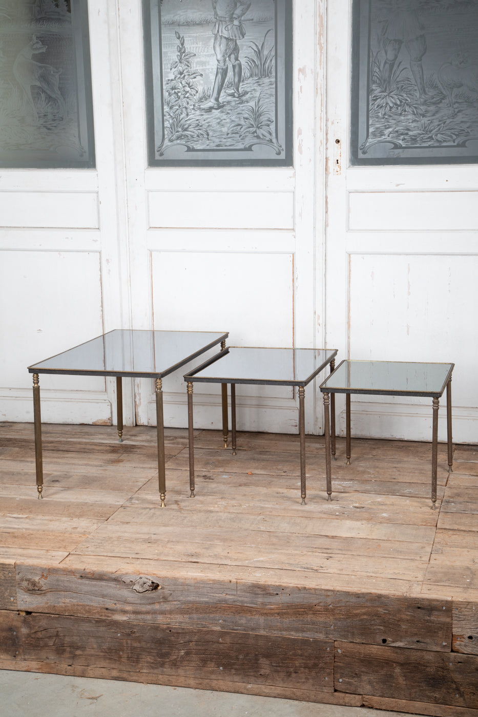 Set of 3 Glass Stacking Tables