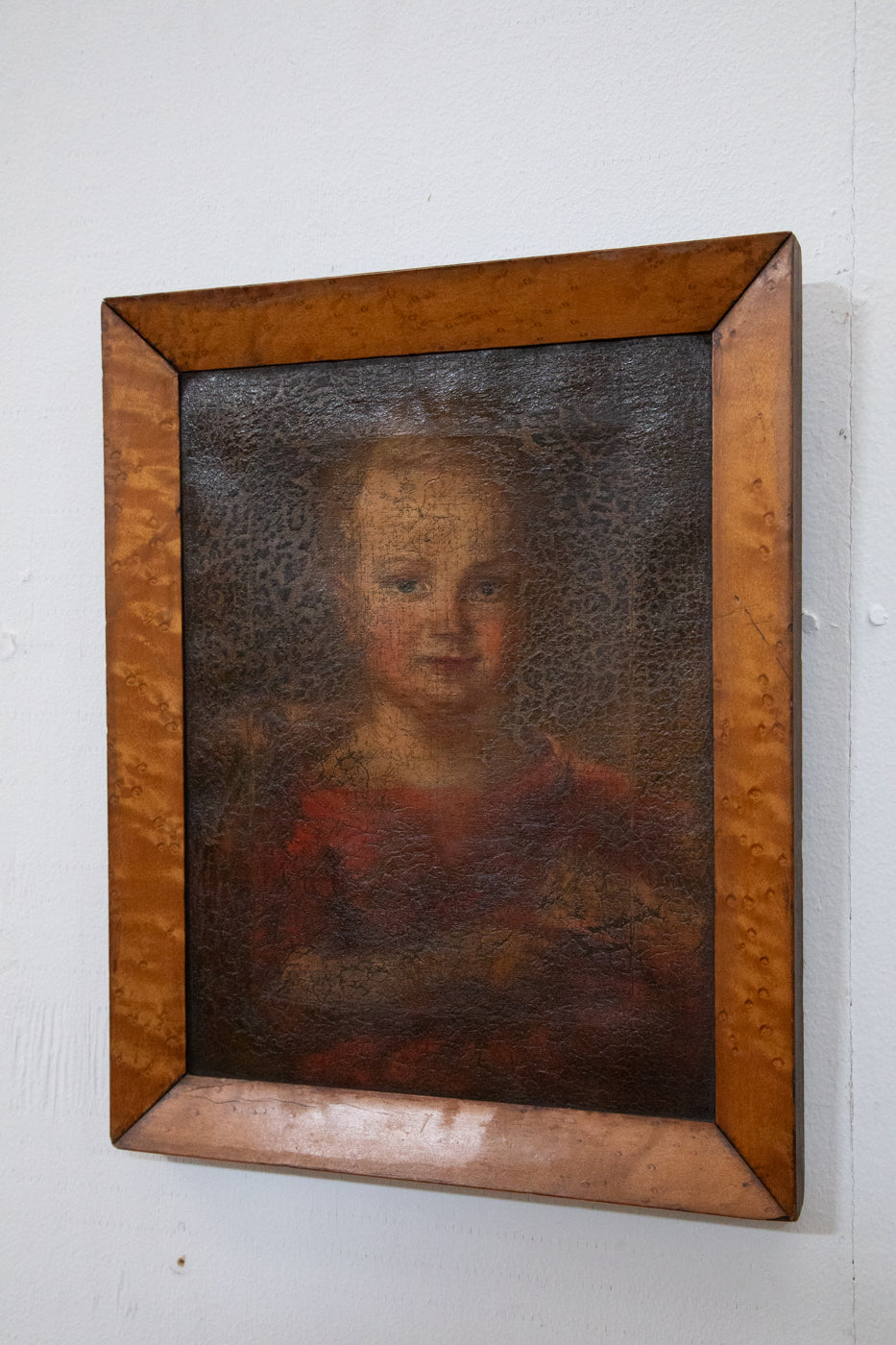 George III Oil on Canvas of Young Girl