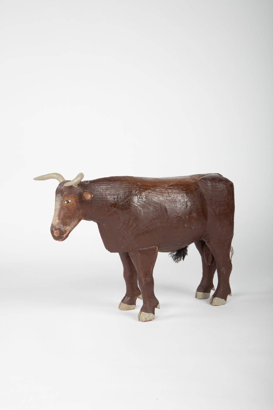 Carved and Painted Folk Art Bull 1860