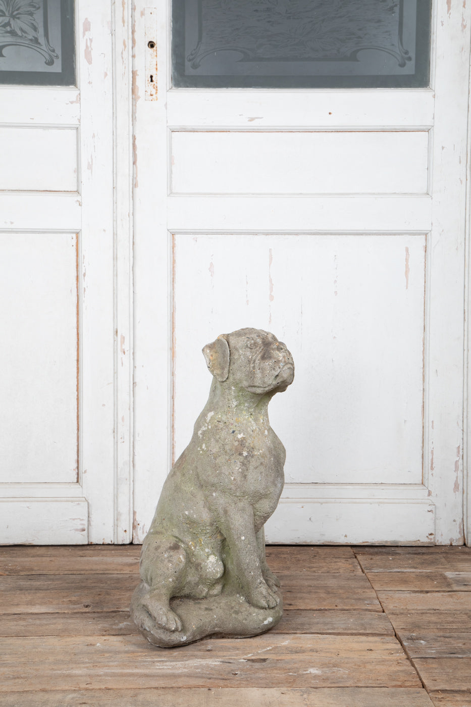 Concrete Boxer Large Hound Sculpture